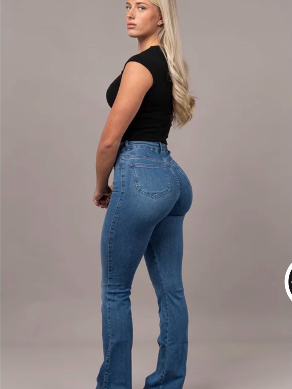 FITJEANS Dark Blue High-Rise Flare Jeans XS
